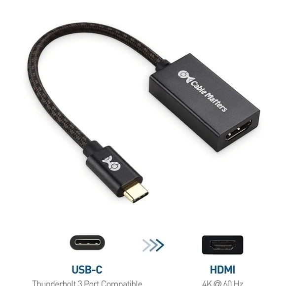 Cable Aluminum USB C to HDMI Adapter, Support 4K 60Hz, 2K 144Hz New - Picture 4 of 4